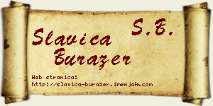 Slavica Burazer vizit kartica